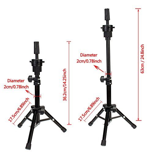  [아마존베스트]Neverland Beauty & Health Neverland Adjustable Tripod for Hairdressing Head Stand Doll Head Stand Black