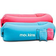 Mockins 2 Pack Inflatable Lounger Air Sofa Perfect for Beach Chair Camping Chairs or Portable Hammock and Includes Travel Bag Pouch and Pockets | Easy to Use Camping Accessories -B