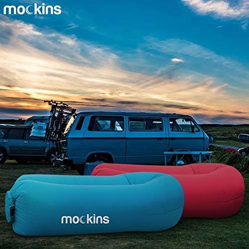  Mockins 2 Pack Inflatable Lounger Air Sofa Perfect for Beach Chair Camping Chairs or Portable Hammock and Includes Travel Bag Pouch and Pockets | Easy to Use Camping Accessories -B