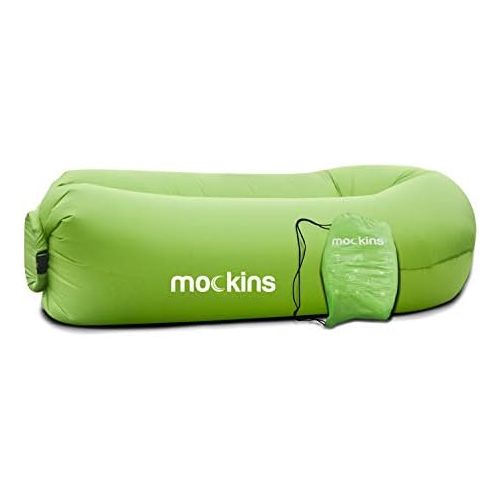  Nevlers Inflatable Lounger Air Sofa Perfect for Beach Chair Camping Chairs or Portable Hammock and Includes Travel Bag Pouch and Pockets Easy to Use Camping Accessories -Green Colo