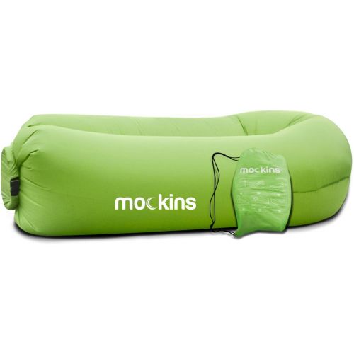 Nevlers Inflatable Lounger Air Sofa Perfect for Beach Chair Camping Chairs or Portable Hammock and Includes Travel Bag Pouch and Pockets Easy to Use Camping Accessories -Green Colo