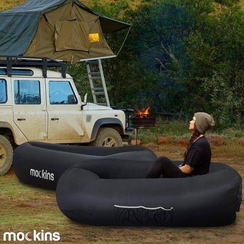  Nevlers Black Inflatable Lounger Hangout Sofa Bed with Travel Bag Pouch The Portable Inflatable Couch Air Lounger is Perfect for Music Festivals and Camping Accessories Inflatable