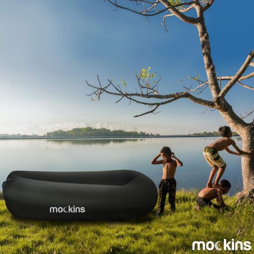  Nevlers Black Inflatable Lounger Hangout Sofa Bed with Travel Bag Pouch The Portable Inflatable Couch Air Lounger is Perfect for Music Festivals and Camping Accessories Inflatable