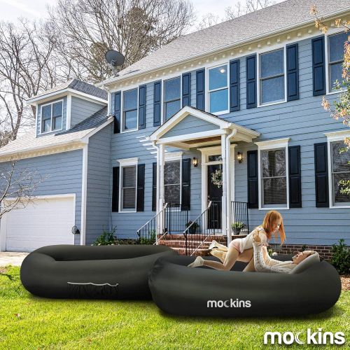  Nevlers Black Inflatable Lounger Hangout Sofa Bed with Travel Bag Pouch The Portable Inflatable Couch Air Lounger is Perfect for Music Festivals and Camping Accessories Inflatable