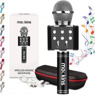 Nevlers Wireless Bluetooth Karaoke Microphone with Built in Bluetooth Speaker All-in-One Karaoke Machine Compatible with Android & iOS iPhone - Black Color
