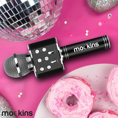  Nevlers Wireless Bluetooth Karaoke Microphone with Built in Bluetooth Speaker All-in-One Karaoke Machine Compatible with Android & iOS iPhone - Black Color