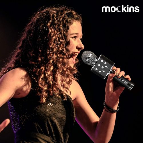  [아마존베스트]mockins Wireless Bluetooth Karaoke Microphone with Built in Bluetooth Speaker All-in-One Karaoke Machine | Compatible with Android & iOS iPhone - Black Color