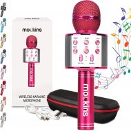 [아마존베스트]Mockins Pink Bluetooth Wireless Karaoke Microphone with Built in Bluetooth Speaker | Compatible with iOS and Android | 3 in 1 Wireless Portable Karaoke Machine for Kids and Adults