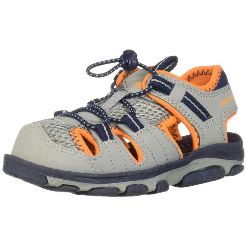  New+Balance New Balance Unisex Kids Adirondack Sandal Sport, Grey/Orange, G4 M US Big