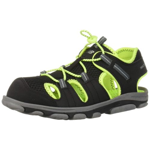  New+Balance New Balance Kids Adirondack Sandal Sport, Black/Lime G6 M US Big