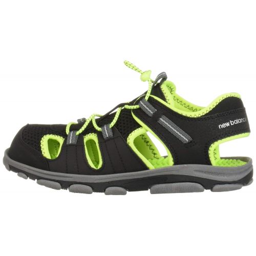  New+Balance New Balance Kids Adirondack Sandal Sport, Black/Lime G6 M US Big