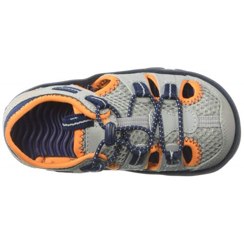  New+Balance New Balance Unisex Kids Adirondack Sandal Sport, Grey/Orange P13 M US Little