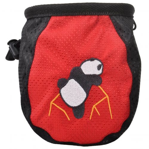  New Rock Climbing Panda Design Chalk Bag Adjustable Belt, 337-Red by AMC