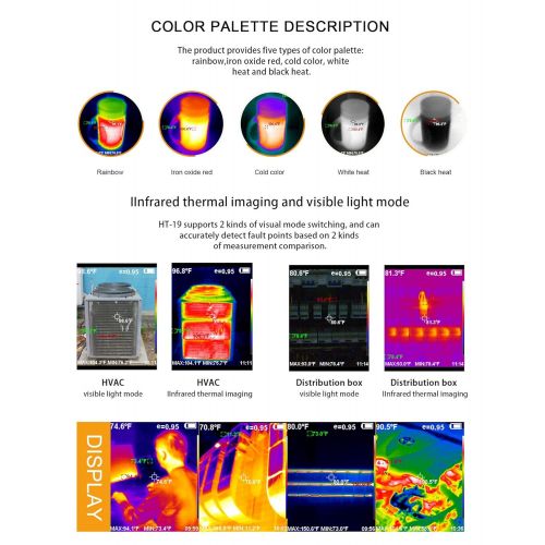  [아마존 핫딜]  [아마존핫딜]New Higher Resolution 320 x 240 IR Infrared Thermal Imaging Camera. Model HTI-19 with Improved 300,000 Pixels, Sharp 3.2 Color Display Screen, Battery Included. Lightweight Comfort