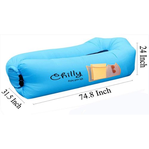  [아마존베스트]Chilly Inflatable Lounger, Newest Air Lounger Sofa Hammock Chair, Most Comfortable Inflatable Couch with Breathable Mesh Perfect for Backyard Beach Camping Hiking Picnic Music Fest