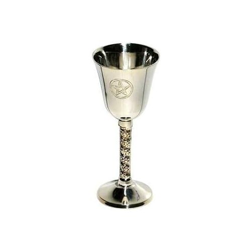  [아마존베스트]Pentagram Chalice 5 High~ Silver Plated 100% Solid Brass by New Age Imports, Inc.