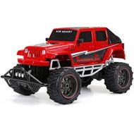 New Bright RC FF 4-Door Open Back Jeep Includes 9.6V Power Pack, Batteries & Charger (1:8 Scale), Red