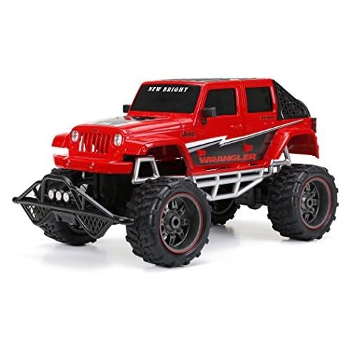  New Bright RC FF 4-Door Open Back Jeep Includes 9.6V Power Pack, Batteries & Charger (1:8 Scale), Red