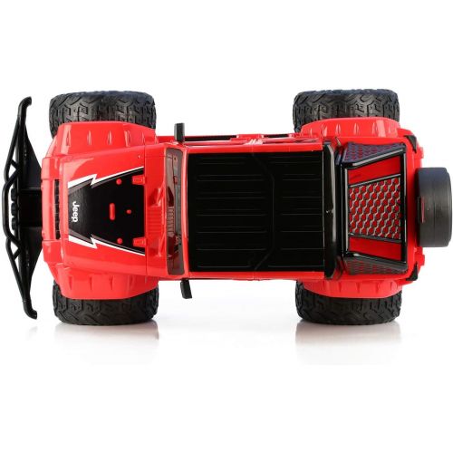  New Bright RC FF 4-Door Open Back Jeep Includes 9.6V Power Pack, Batteries & Charger (1:8 Scale), Red