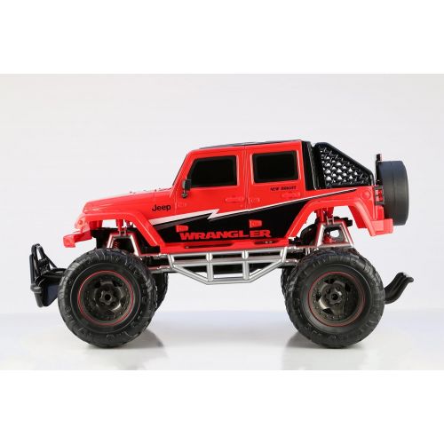  New Bright RC FF 4-Door Open Back Jeep Includes 9.6V Power Pack, Batteries & Charger (1:8 Scale), Red