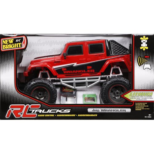  New Bright RC FF 4-Door Open Back Jeep Includes 9.6V Power Pack, Batteries & Charger (1:8 Scale), Red