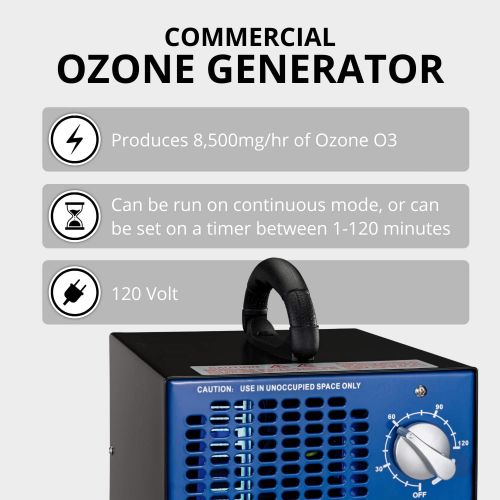  New Comfort Blue Commercial 8,500mg/hr O3 Ozone Generator Air Purifier