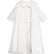 New Deve Newdeve 3 Pieces WhiteIvory Baby Boy Baptism Suits Summer Short Sleeves Christening Gown