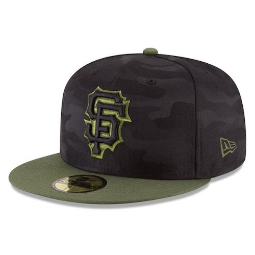  Men's San Francisco Giants New Era Black 2018 Memorial Day On-Field 59FIFTY Fitted Hat