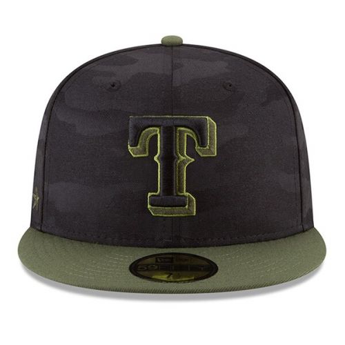  Men's Texas Rangers New Era Black 2018 Memorial Day On-Field 59FIFTY Fitted Hat