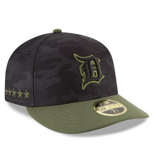  Men's Detroit Tigers New Era Black 2018 Memorial Day On-Field Low Profile 59FIFTY Fitted Hat