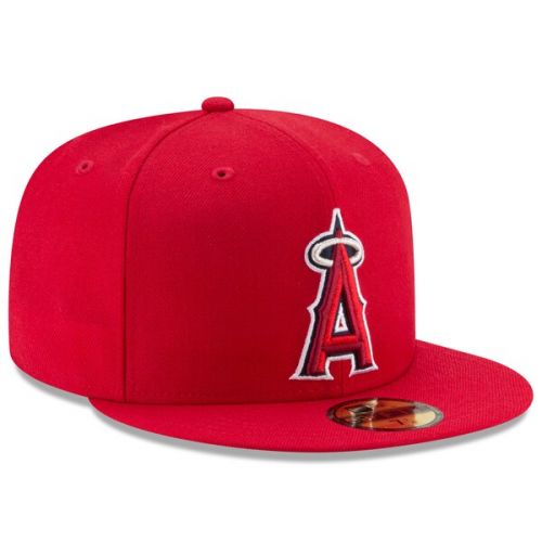  Men's Los Angeles Angels New Era Red Game Authentic Collection On-Field 59FIFTY Fitted Hat