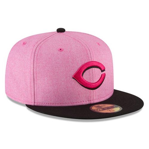  Men's New Era PinkBlack Cincinnati Reds 2018 Mother's Day On-Field 59FIFTY Fitted Hat