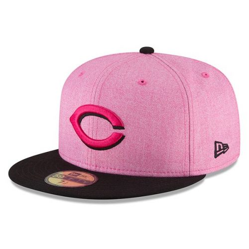  Men's New Era PinkBlack Cincinnati Reds 2018 Mother's Day On-Field 59FIFTY Fitted Hat