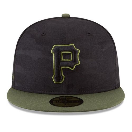  Men's Pittsburgh Pirates New Era Black 2018 Memorial Day On-Field 59FIFTY Fitted Hat