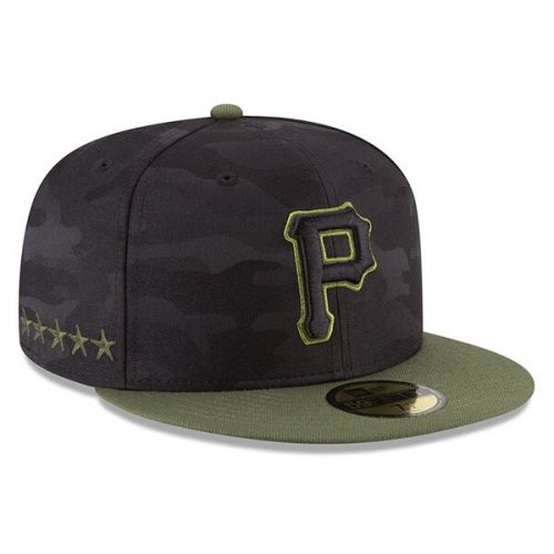  Men's Pittsburgh Pirates New Era Black 2018 Memorial Day On-Field 59FIFTY Fitted Hat