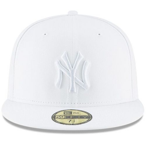  Men's New York Yankees New Era White Primary Logo Basic 59FIFTY Fitted Hat