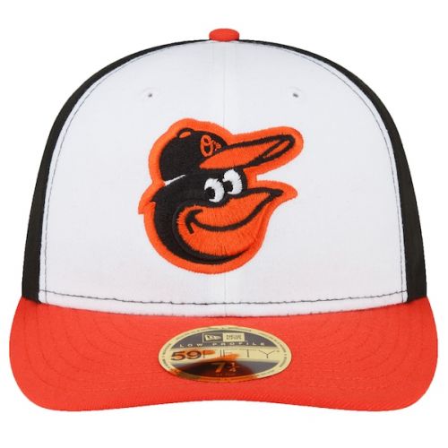  Men's Baltimore Orioles New Era WhiteOrange Home Authentic Collection On-Field Low Profile 59FIFTY Fitted Hat