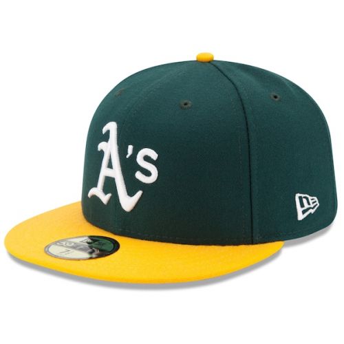  Men's Oakland Athletics New Era GreenYellow Home Authentic Collection On-Field 59FIFTY Fitted Hat