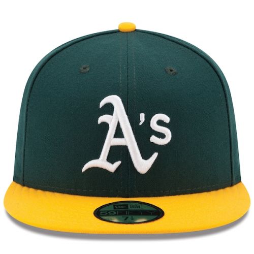  Men's Oakland Athletics New Era GreenYellow Home Authentic Collection On-Field 59FIFTY Fitted Hat