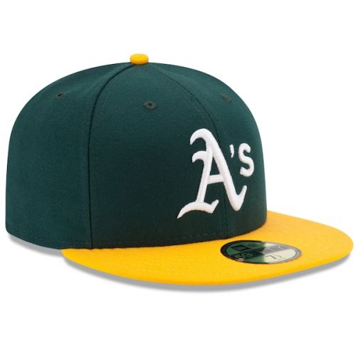  Men's Oakland Athletics New Era GreenYellow Home Authentic Collection On-Field 59FIFTY Fitted Hat