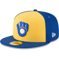 Men's Milwaukee Brewers New Era Yellow Cooperstown Collection Wool 59FIFTY Fitted Hat