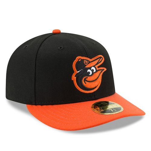  Men's Baltimore Orioles New Era BlackOrange Road Authentic Collection On-Field Low Profile 59FIFTY Fitted Hat
