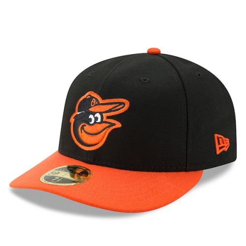  Men's Baltimore Orioles New Era BlackOrange Road Authentic Collection On-Field Low Profile 59FIFTY Fitted Hat