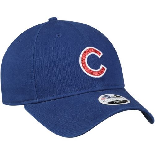  Women's Chicago Cubs New Era Royal Team Glisten 9TWENTY Adjustable Hat