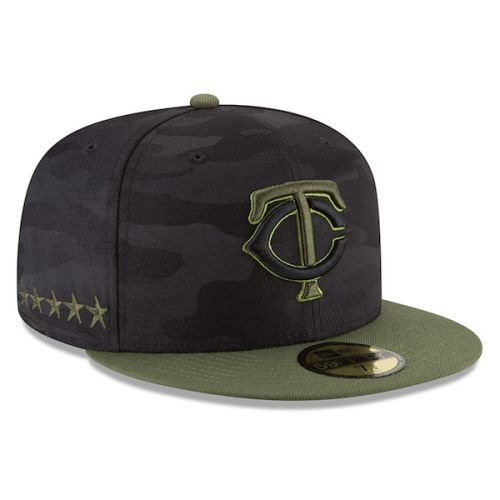  Men's Minnesota Twins New Era Black 2018 Memorial Day On-Field 59FIFTY Fitted Hat