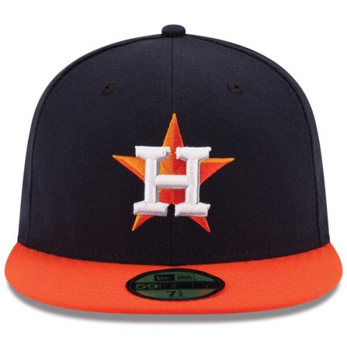  Men's Houston Astros New Era NavyOrange Road Authentic Collection On Field 59FIFTY Performance Fitted Hat