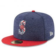 Men's Seattle Mariners New Era Heathered NavyHeathered Red 2017 Stars & Stripes 59FIFTY Fitted Hat