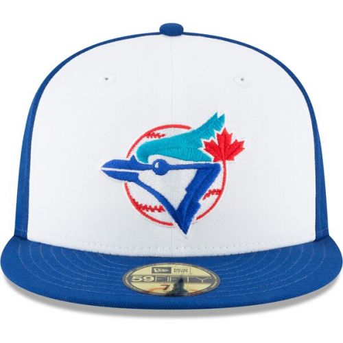  Men's Toronto Blue Jays New Era White Cooperstown Collection Wool 59FIFTY Fitted Hat