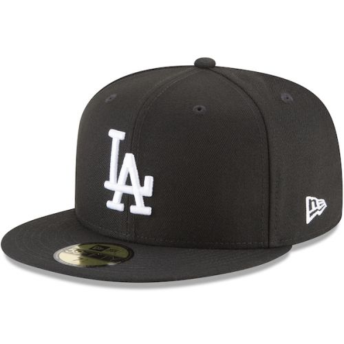  Men's Los Angeles Dodgers New Era Black Basic 59FIFTY Fitted Hat