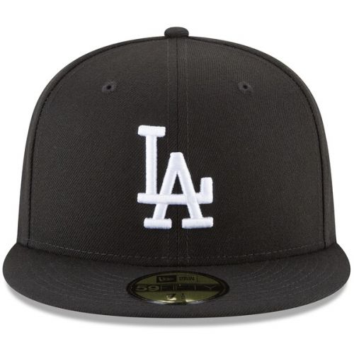  Men's Los Angeles Dodgers New Era Black Basic 59FIFTY Fitted Hat
